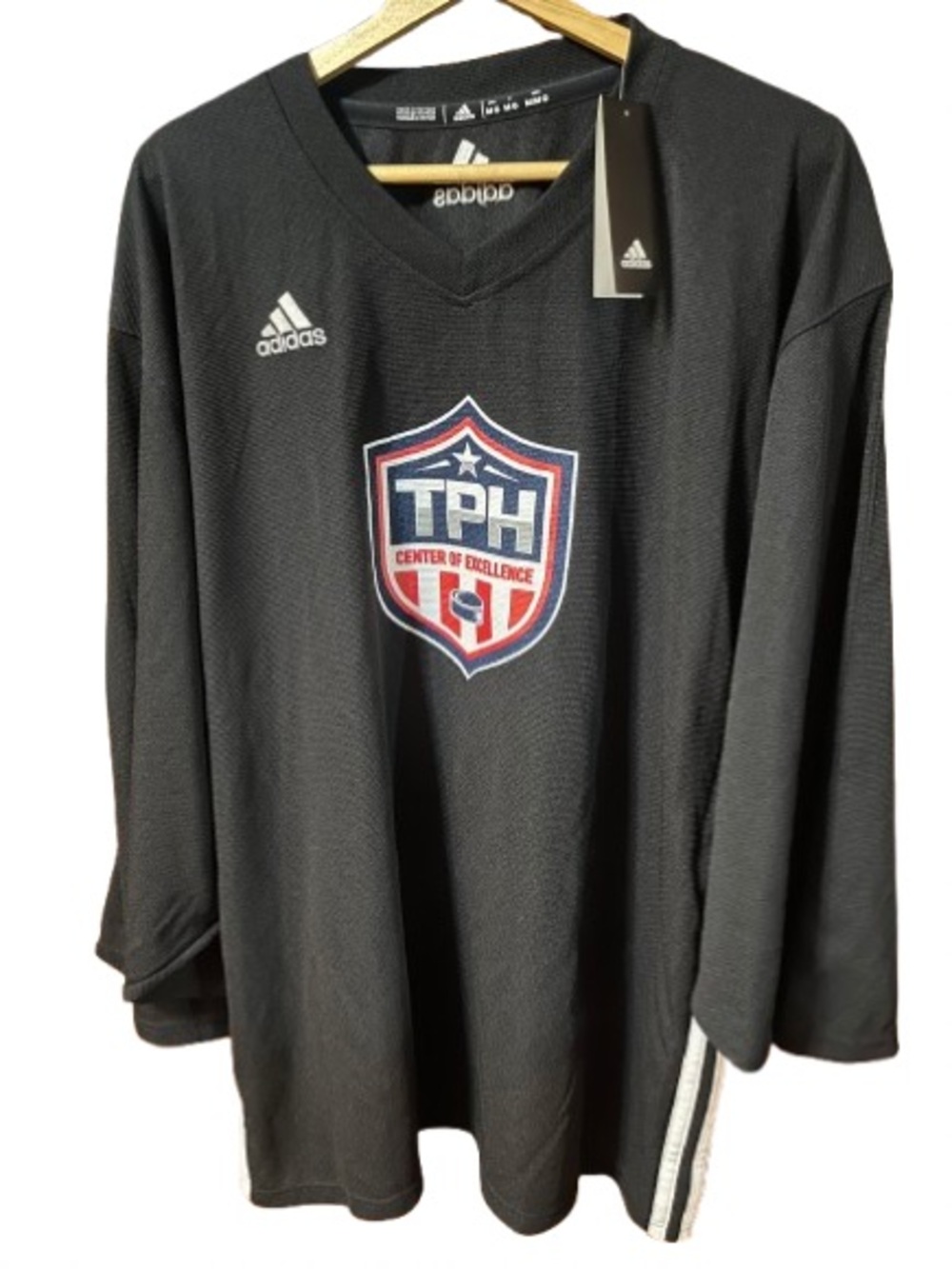 NWT Adidas Black TPH Center Of Excellence Ice Hockey Jersey Size Medium